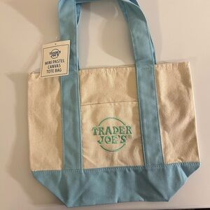 Blue and Cream Canvas Tote Bag